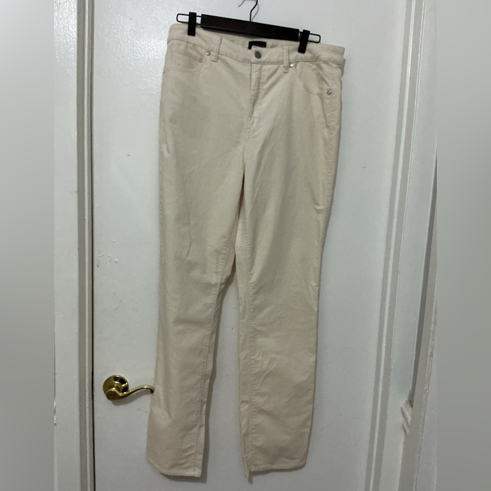 Talbots Cream Corduroy straight leg Pants. Size 10